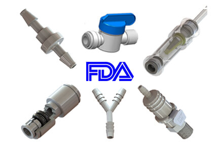 A sample selection of the types of the FDA compliant Fittings carried by ISM.