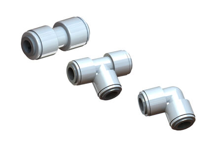 A sample selection of the types of push-in fittings carried by ISM.