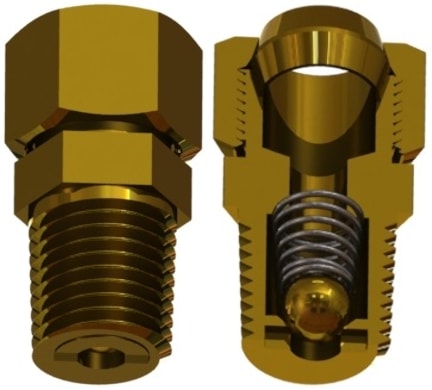 A C O P series spring assisted or spring loaded check valve with a cross section view.