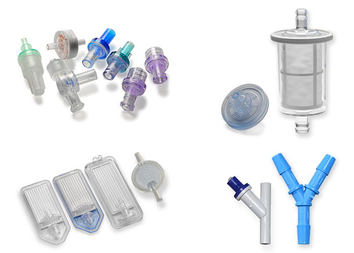 A collage of different medical component products from I S M